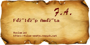 Fülöp Amáta névjegykártya